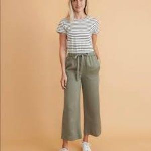 NWT Marine Layer Aly Wide Leg Pants Olive in Small